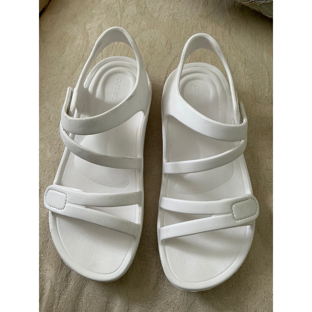 AETREX JILLIAN SPORT SANDAL WATER SHOE WHITE SIZE 7